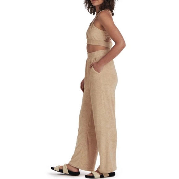 Charlie Holiday Shirley Terry Cloth Strappy Open Back Tie Crop Top 6 - Picture 2 of 10